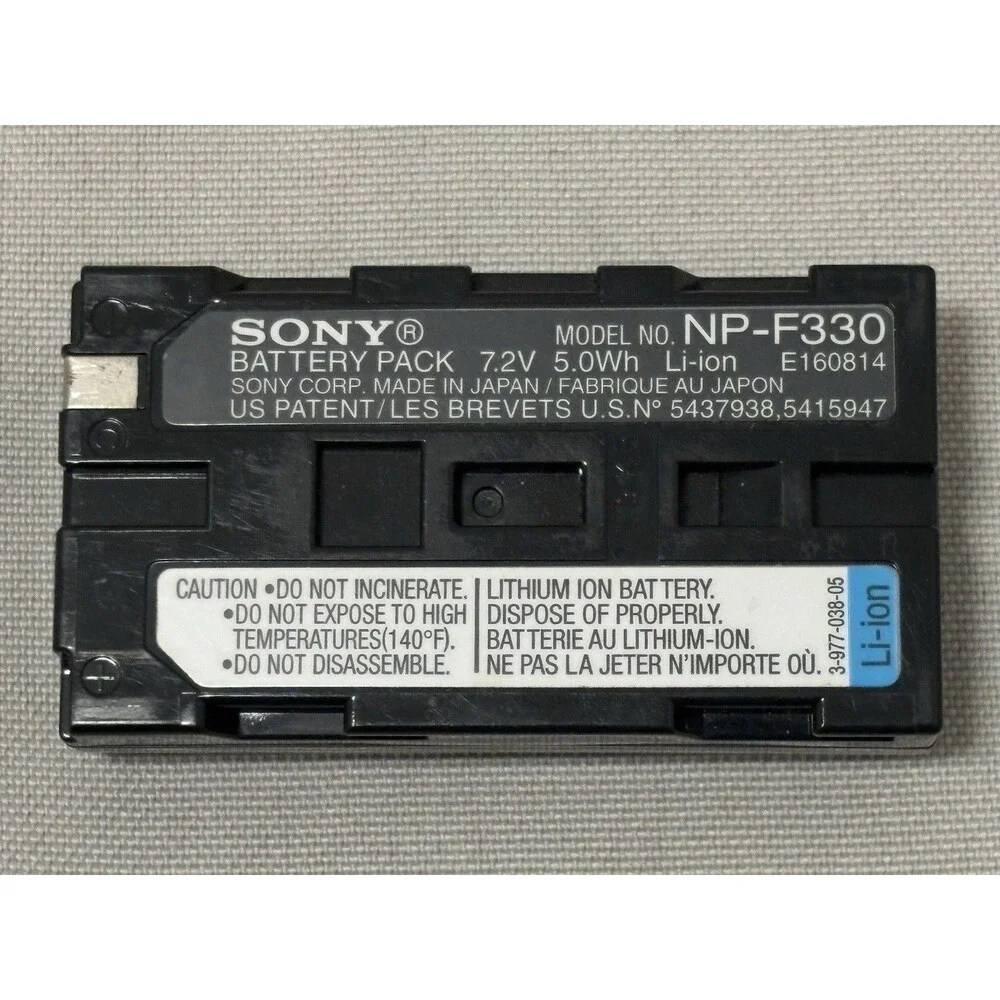 Sony NP F330 Battery Pack Li ion 7.2V 5.0Wh Original OEM Not Tested